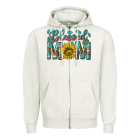 Oatmeal Heather western blessed mom with sunflower Zipper Hoodie - texasbilliewilder