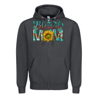 Smoke western blessed mom with sunflower Zipper Hoodie - texasbilliewilder