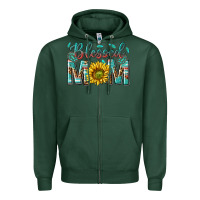 Sports Green western blessed mom with sunflower Zipper Hoodie - texasbilliewilder