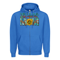 True Royal western blessed mom with sunflower Zipper Hoodie - texasbilliewilder