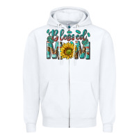 White western blessed mom with sunflower Zipper Hoodie - texasbilliewilder