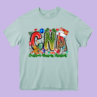 Christmas Cna Heavy Core Tee Designed By Cowhidedigitalart