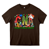 Chocolate Brown Christmas CNA Heavy Core Tee - CowhideDigitalArt