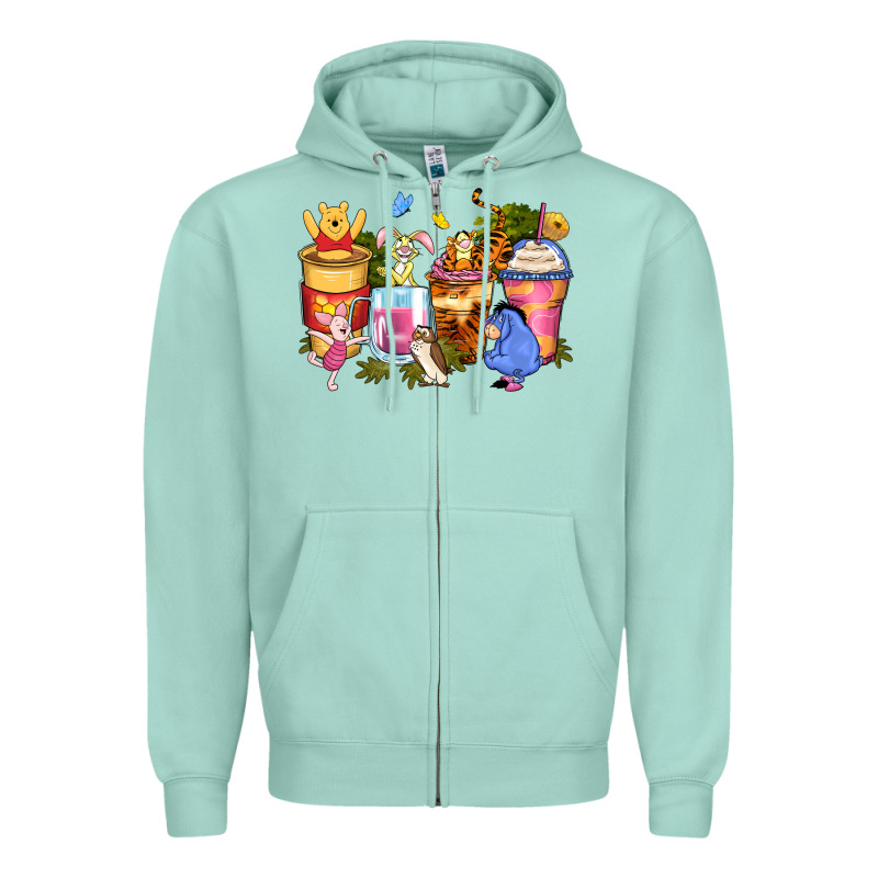 Cartoon Characters Coffee Cups Zipper Hoodie by Zillion Design Studio | Teevron