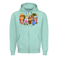 Seafoam cartoon characters coffee cups Zipper Hoodie - Zillion Design Studio