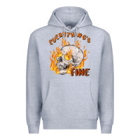 Heather Grey everything's fine Premium Hoodie - MaliasSmallBusiness