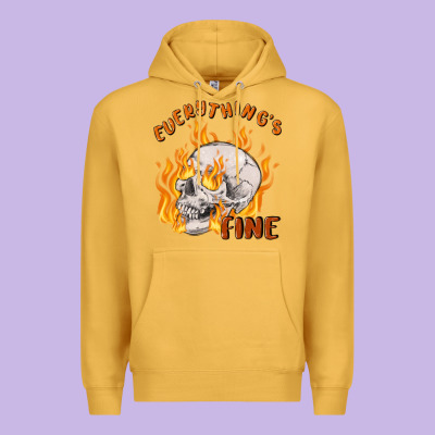 Everything's Fine Premium Hoodie Designed By Maliassmallbusiness
