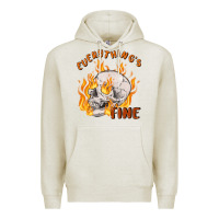 Oatmeal Heather everything's fine Premium Hoodie - MaliasSmallBusiness