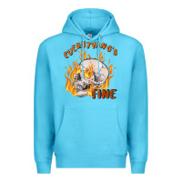 Ocean Blue everything's fine Premium Hoodie - MaliasSmallBusiness