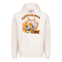 Pale Pink everything's fine Premium Hoodie - MaliasSmallBusiness