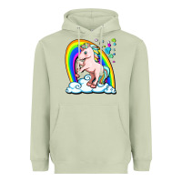 Matcha cute unicorn with rainbow Heavyweight Hoodie - FaDigitalArtStudio