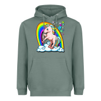 Sage cute unicorn with rainbow Heavyweight Hoodie - FaDigitalArtStudio