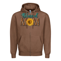 Chestnut western blessed mom with sunflower Zipper Hoodie - texasbilliewilder