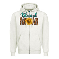 Oatmeal Heather western blessed mom with sunflower Zipper Hoodie - texasbilliewilder