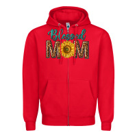 Red western blessed mom with sunflower Zipper Hoodie - texasbilliewilder