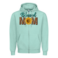 Seafoam western blessed mom with sunflower Zipper Hoodie - texasbilliewilder