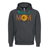 Smoke western blessed mom with sunflower Zipper Hoodie - texasbilliewilder
