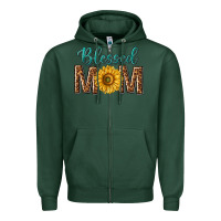 Sports Green western blessed mom with sunflower Zipper Hoodie - texasbilliewilder