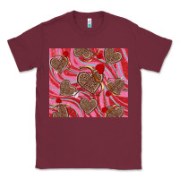 Burgundy valentine's day hearts bow and arrow Classic Tee - RanaPortraitStore
