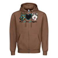 Chestnut peace love huskies Zipper Hoodie - RanaPortraitStore
