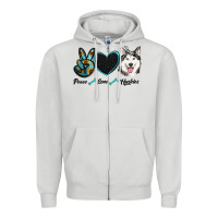 Peace Love Huskies Zipper Hoodie | Teevron