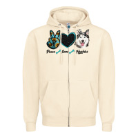 Sandshell peace love huskies Zipper Hoodie - RanaPortraitStore