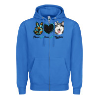 True Royal peace love huskies Zipper Hoodie - RanaPortraitStore