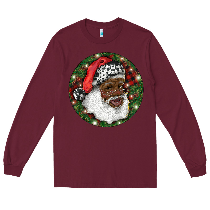 African American Santa Christmas Long Sleeve Tee by RanaPortraitStore | Teevron