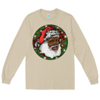 Mushroom African American Santa Christmas Long Sleeve Tee - RanaPortraitStore