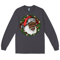 Smoke African American Santa Christmas Long Sleeve Tee - RanaPortraitStore