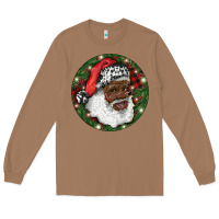 Toasted Coconut African American Santa Christmas Long Sleeve Tee - RanaPortraitStore