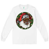 White African American Santa Christmas Long Sleeve Tee - RanaPortraitStore