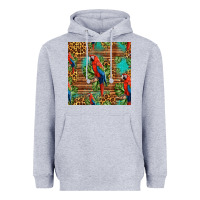 Heather Grey macaw parrot seamless pattern Heavyweight Hoodie - HRA Design Shop
