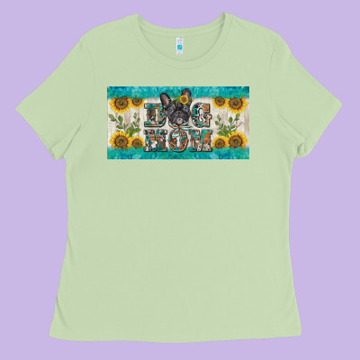 Dog Mom French  Bulldog License Plate Template Ladies Tee Designed By Barkaloodesign