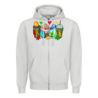 Dove Grey autism coffee cups Zipper Hoodie - Zillion Design Studio
