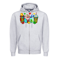 Heather Grey autism coffee cups Zipper Hoodie - Zillion Design Studio