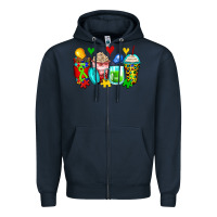 Navy autism coffee cups Zipper Hoodie - Zillion Design Studio