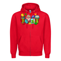 Red autism coffee cups Zipper Hoodie - Zillion Design Studio