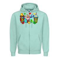 Seafoam autism coffee cups Zipper Hoodie - Zillion Design Studio