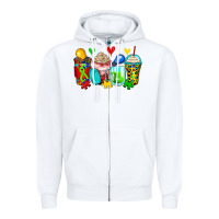 White autism coffee cups Zipper Hoodie - Zillion Design Studio