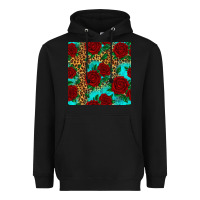 Black leopard roses seamless pattern Heavyweight Hoodie - HRA Design Shop