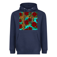 Navy leopard roses seamless pattern Heavyweight Hoodie - HRA Design Shop