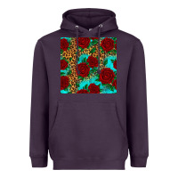 Plum leopard roses seamless pattern Heavyweight Hoodie - HRA Design Shop