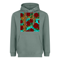 Sage leopard roses seamless pattern Heavyweight Hoodie - HRA Design Shop