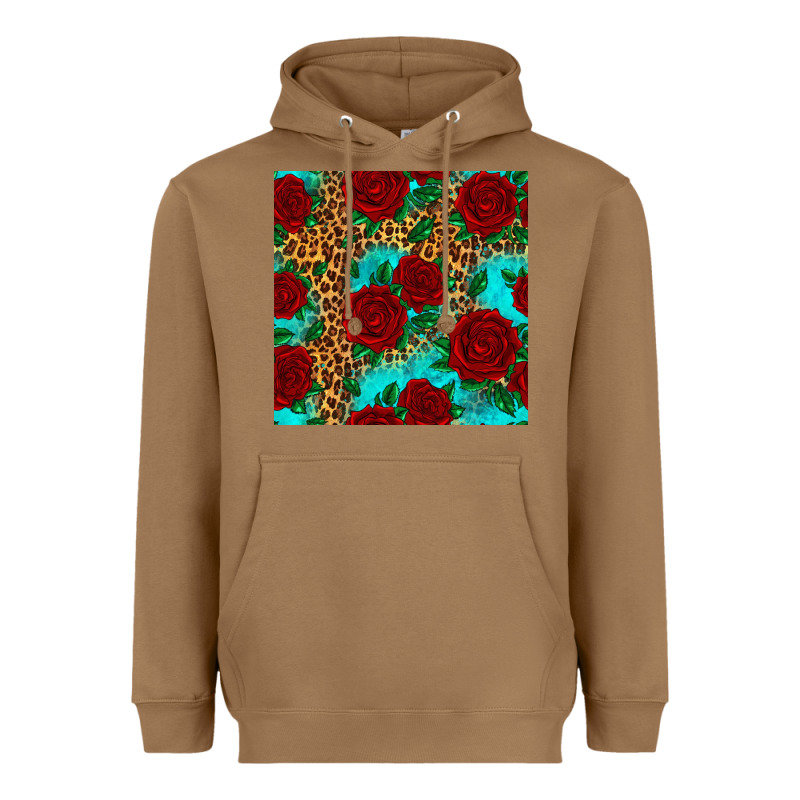 Leopard Roses Seamless Pattern Heavyweight Hoodie by HRA Design Shop | Teevron