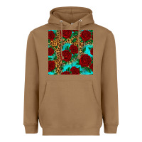 Toasted Coconut leopard roses seamless pattern Heavyweight Hoodie - HRA Design Shop
