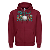 Burgundy western blessed mom with volleyball Zipper Hoodie - texasbilliewilder