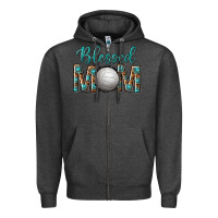 Charcoal Heather western blessed mom with volleyball Zipper Hoodie - texasbilliewilder