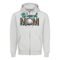 Dove Grey western blessed mom with volleyball Zipper Hoodie - texasbilliewilder