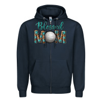 Navy western blessed mom with volleyball Zipper Hoodie - texasbilliewilder